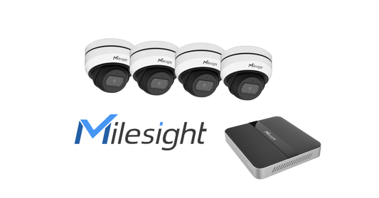4x Milesight Dome myndavélar + NVR Mini upptökutæki
